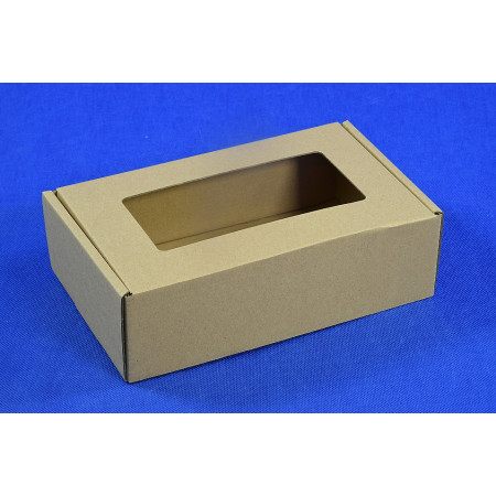 Čajová krabica s okienkom 3VL E 21x12x6,5 bielo – hnedá