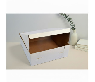 Tortová krabica 3VL E 28x28x10 bielo – biela